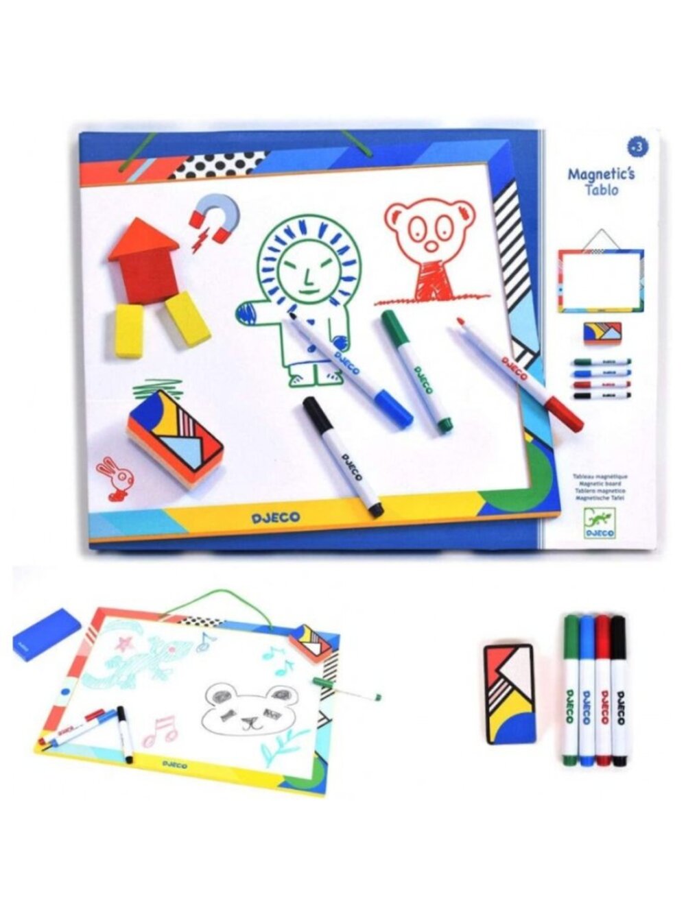 New Sealed Djeco Wooden Magnetic White Board For Age 3+